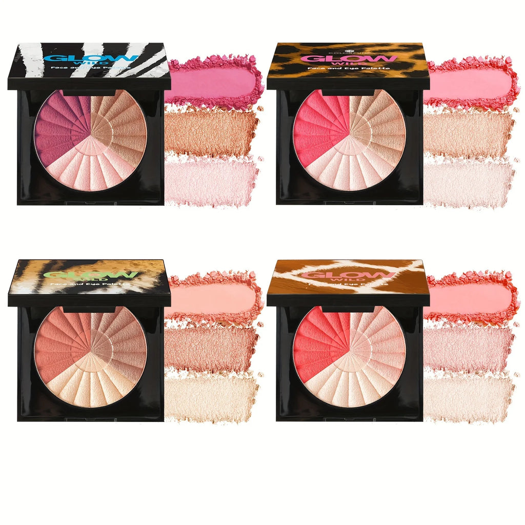 SU YAMMY 3-in-1 Blush Bronzer Highlighter Palette | Matte & Shimmer Blush Bronzer Palette QXL