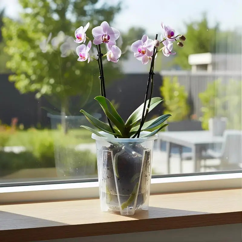 Transparent Self-Watering Double Layer Planter Pot | Drainage Self-Watering Planter QXL