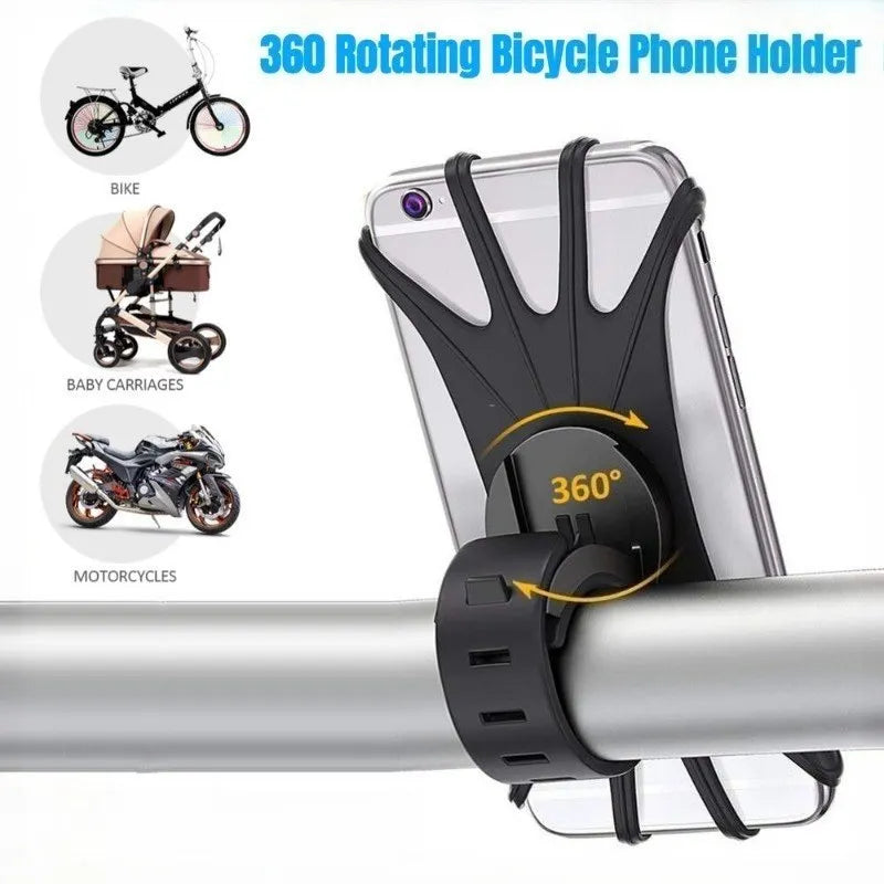 Silicone Bike Phone Holder | 360° Handlebar Mount – iPhone & Android Bike Phone Mount QXL