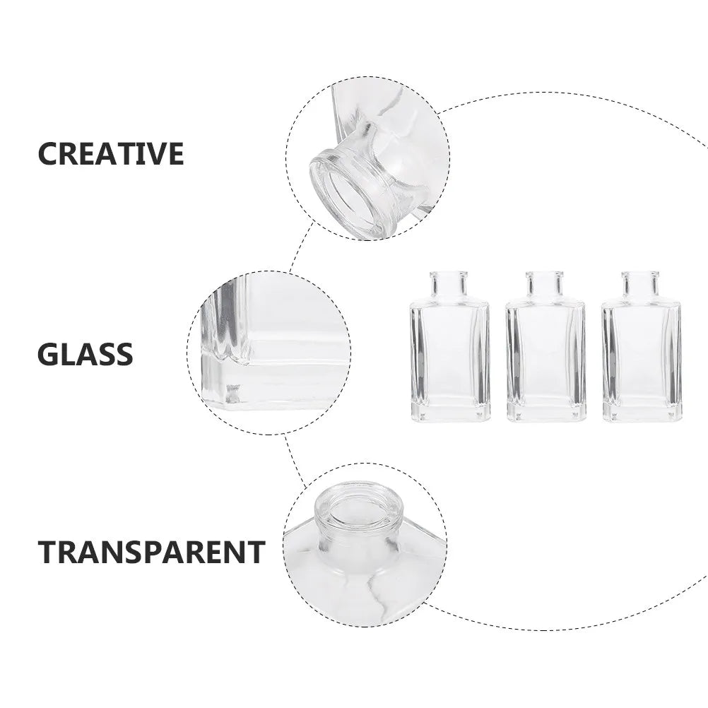 3-Pack Glass Reed Diffuser Bottles | Elegant Aroma Containers Glass Diffuser Bottles QXL