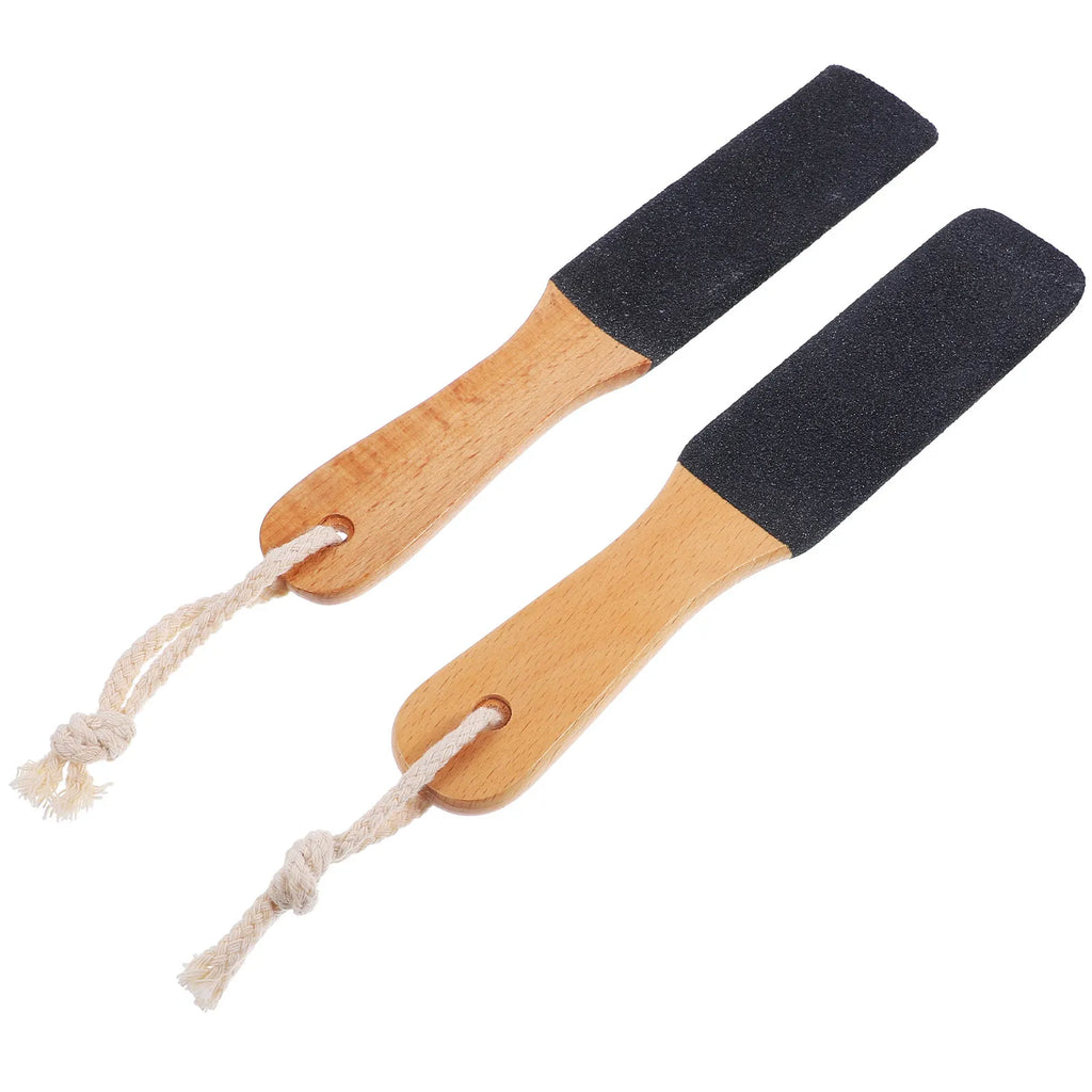 2-Pack Double-Sided Foot File | Silicon Carbide & Beech Wood Foot File Set QXL