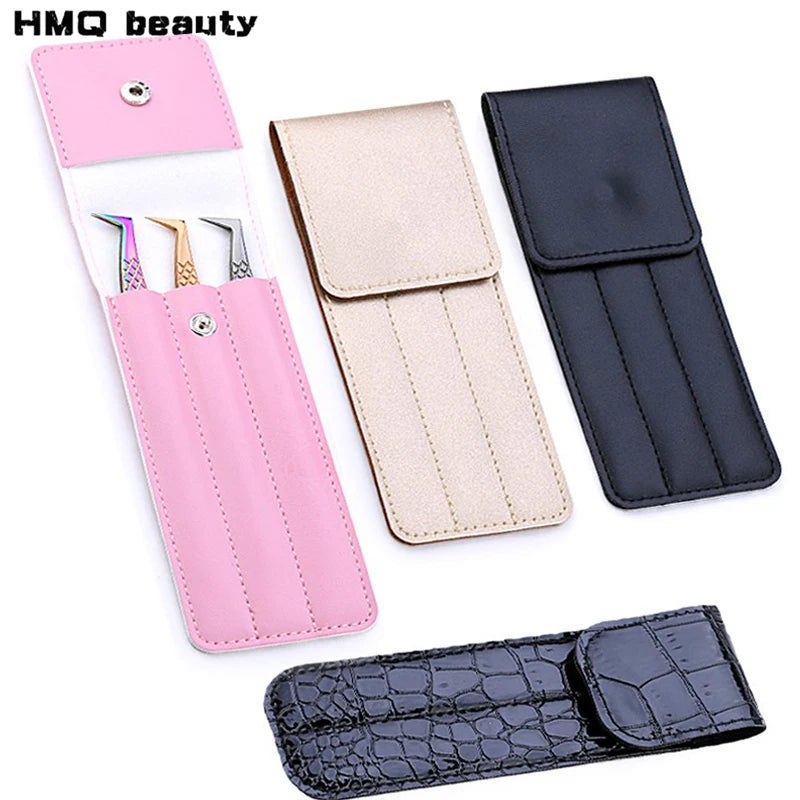 Eyelash Tweezer Leather Case | Portable Lash Tool Storage Bag Tweezer Storage Case QXL
