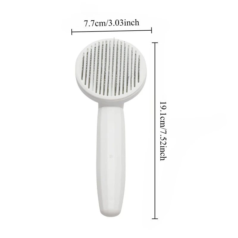 Self-Cleaning Pet Slicker Comb | One-Click Fur Removal for Cats & Dogs Pet Grooming Comb QXL