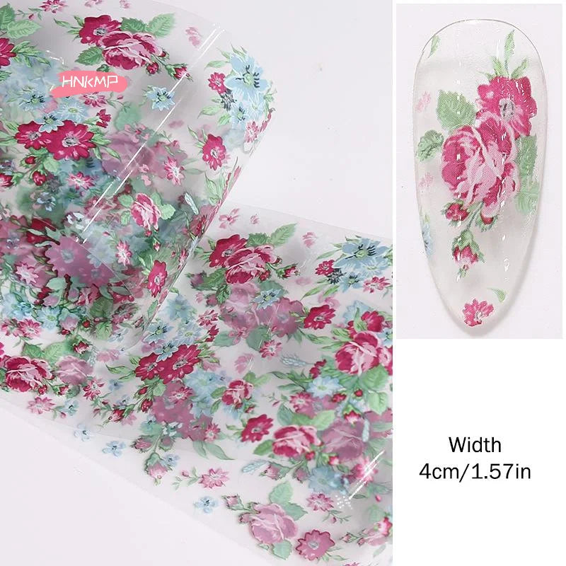 Floral Nail Transfer Stickers – Rose & Tulip DIY Nail Wraps Nail Transfer Stickers QXL
