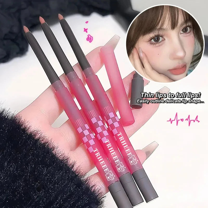Double-Ended Matte Lip Liner Pencil with Brush | Nude & Pink Lip Liner Pencil QXL