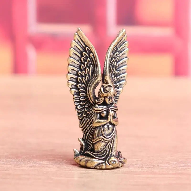 Brass Guardian Angel Miniature Figurine | Desk & Home Décor Miniature Figurine QXL