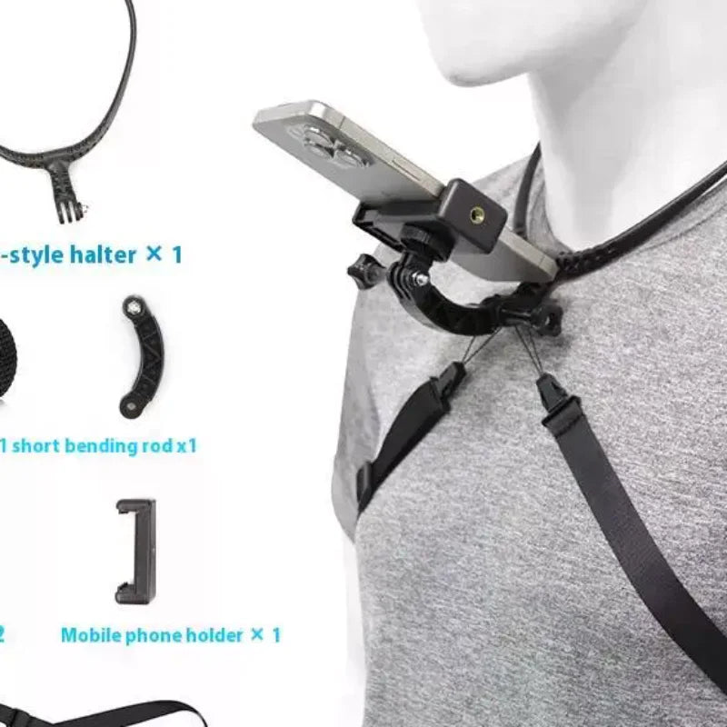 2-in-1 Neck Mount for Action Camera & Phone | Universal Camera Neck Mount QXL