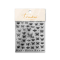 5D Butterfly Nail Art Stickers | Frosted Black White & Red Nail Art Stickers QXL T-2346 (Flat)
