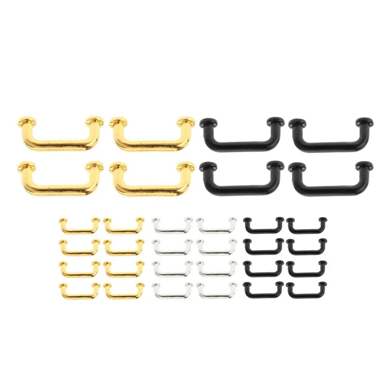 1:12 Dollhouse Mini Metal Cabinet Handles – 12-Piece Set Dollhouse Miniature Hardware QXL