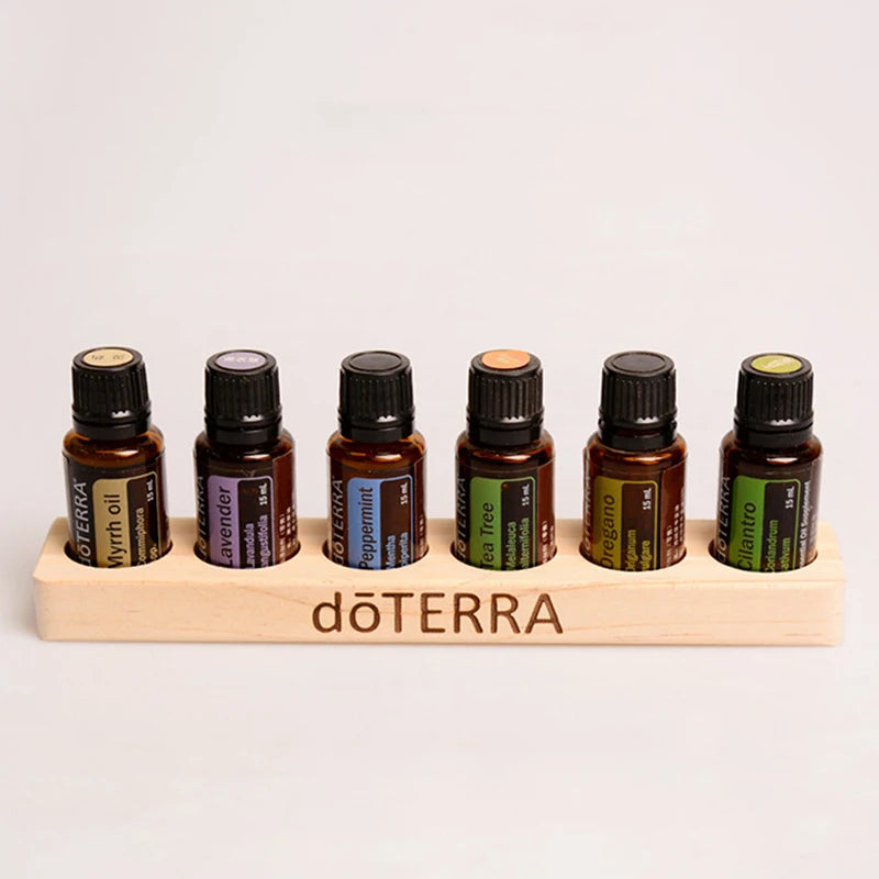 6-Hole Wooden Essential Oil Stand & Perfume Bottle Holder Essential Oil Display Stand QXL
