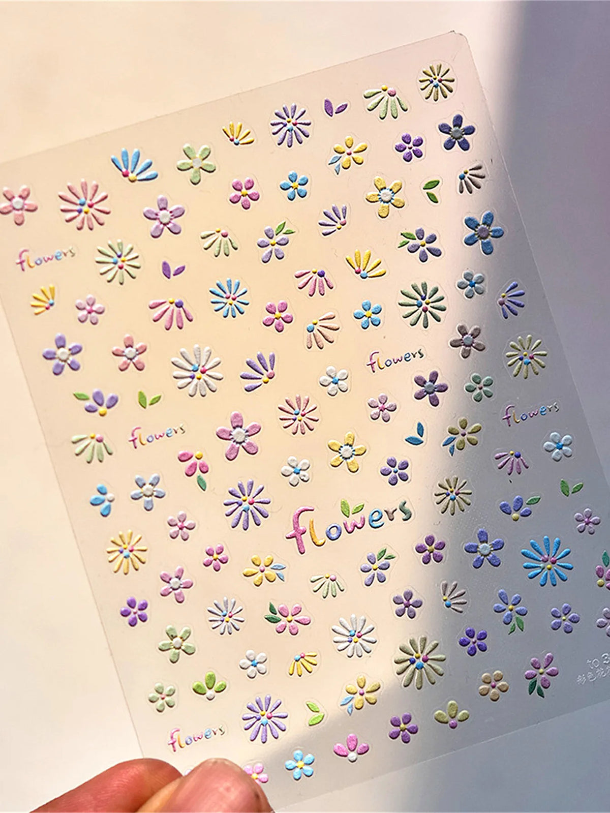 5D Daisy Nail Art Stickers | Floral Adhesive Nail Decals