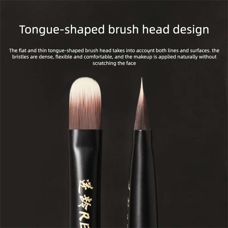 Sandalwood Flat Concealer Brush | Tongue-Shaped Soft Bristles Concealer Brush QXL