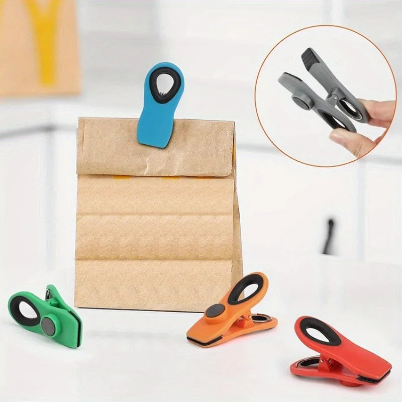 Magnetic Food Bag Clips | Airtight Reusable Snack Sealer Set Food Bag Clips QXL
