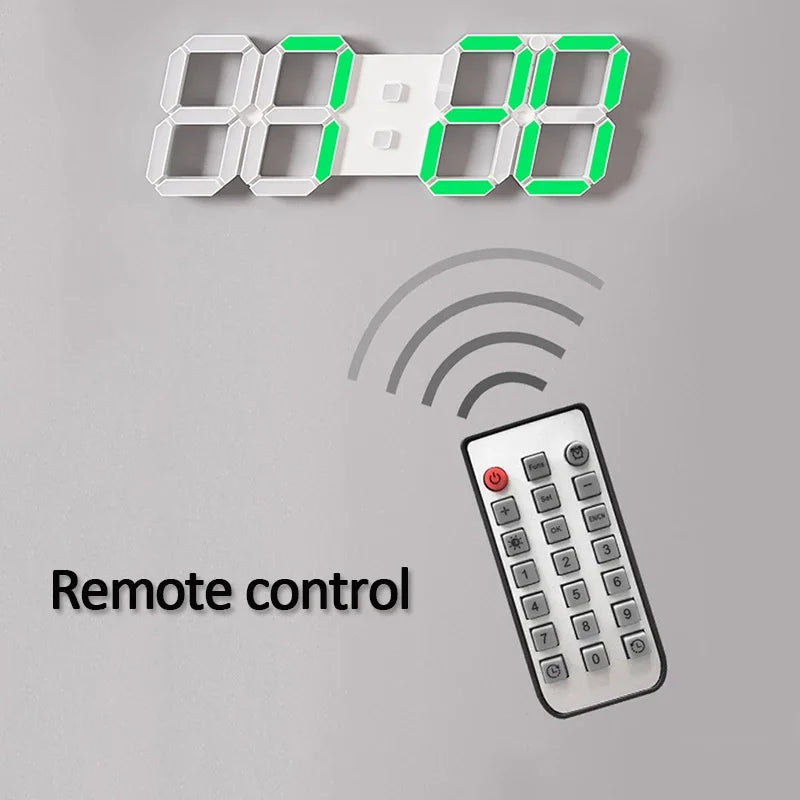 3D LED Digital Wall Clock with Remote Control & Timer LED Wall Clock QXL