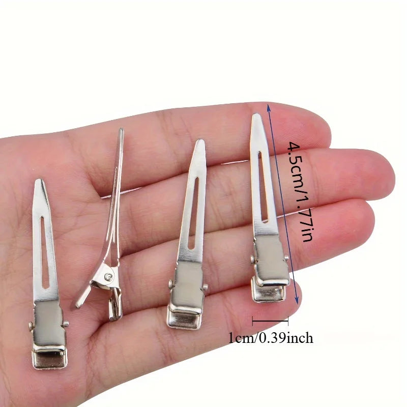 50-Pack Metal Duckbill Hair Clips | Alligator Sectioning Barrettes Hair Sectioning Clips QXL