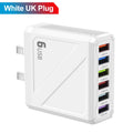 6-Port USB Wall Charger QC3.0 Fast Charging | Multi Plug USB Wall Charger QXL White UK