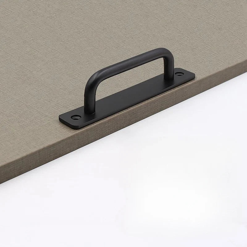 Black Aluminum Barn Door Pull Handle with Plate | Sliding Door Door Pull Handle QXL