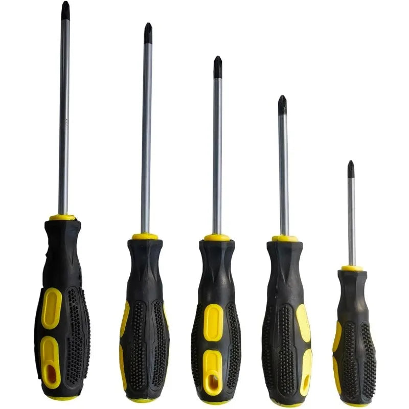 5-Piece Magnetic Flathead Screwdriver Set – Ergonomic Handle Screwdriver Set QXL
