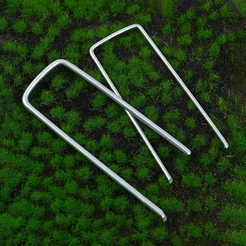 U-Shaped Garden Stakes | Steel Ground Pins for Lawn & Film Garden Ground Stakes QXL