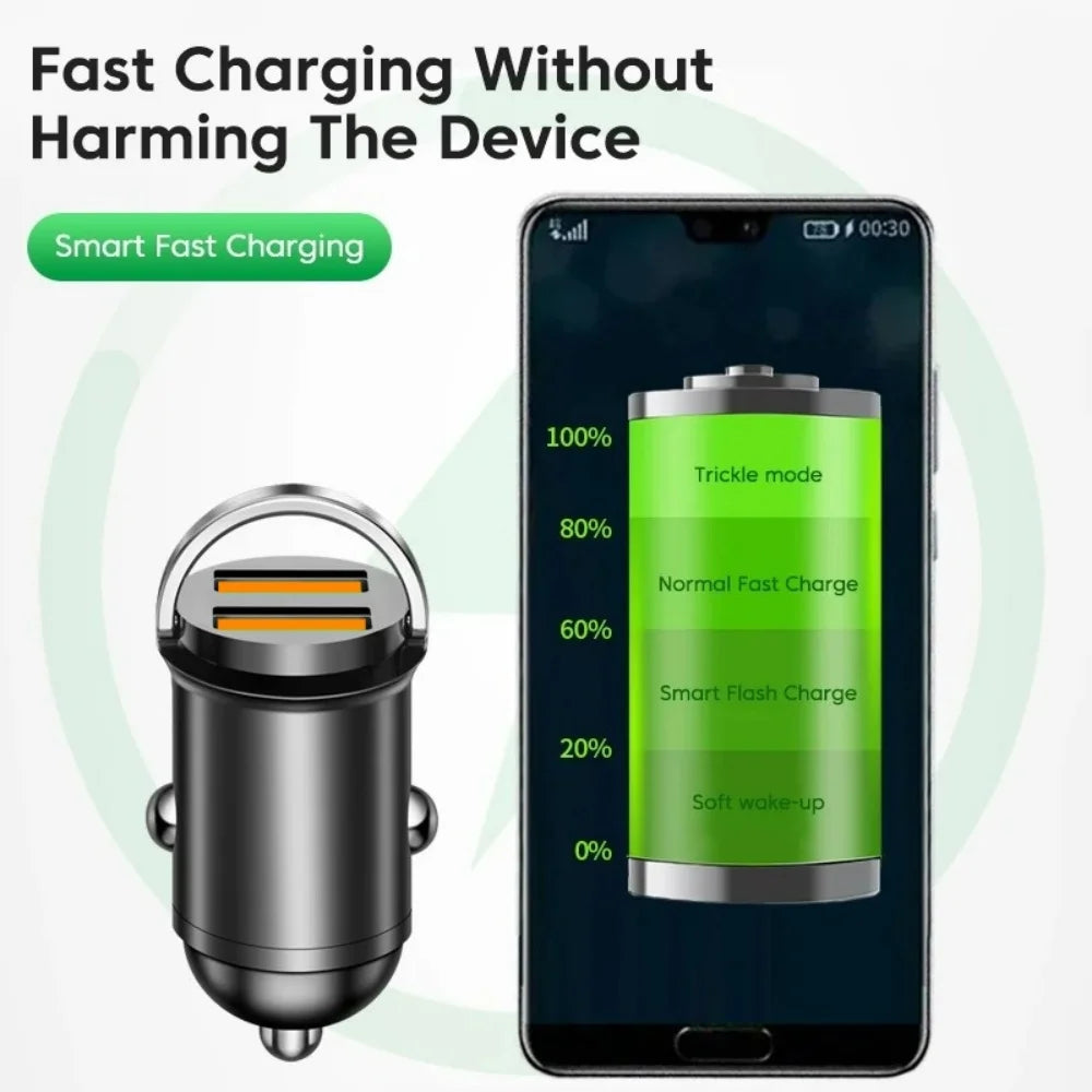 200W Dual USB Car Charger PD QC3.0 Fast Charging Adapter Car Charger Adapter QXL