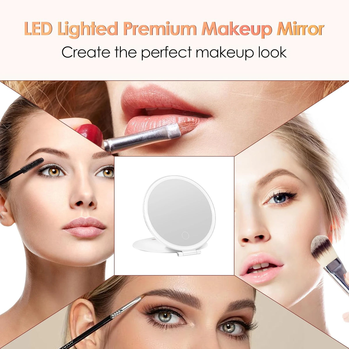 7" Rechargeable LED Makeup Mirror | 3-Color Dimmable Vanity LED Vanity Mirror QXL