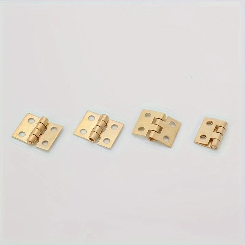 Brass Mini Flat Folding Hinges for Jewelry & Wooden Boxes Mini Folding Hinges QXL 50pcs