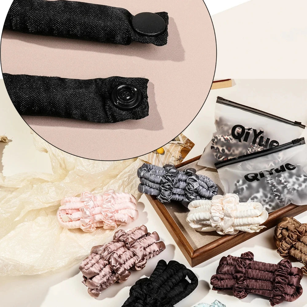 Heatless Curling Rod Headband | Silk Ribbon Overnight Curls Kit Heatless Hair Curler QXL