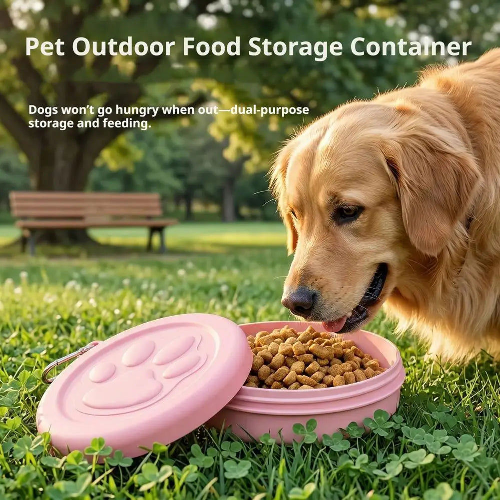 2-in-1 Travel Pet Bowl with Carabiner | Dog Food & Water Dish Travel Pet Bowl QXL