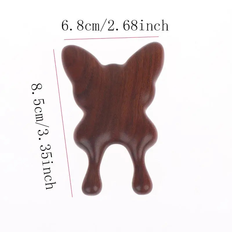 Natural Sandalwood Butterfly Gua Sha Face & Nose Massager Facial Gua Sha Tool QXL Brown