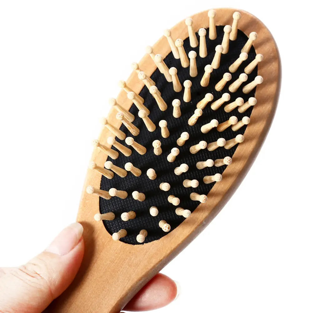 Bamboo Wooden Hair Vent Brush & Scalp Massage Comb | Antistatic Scalp Massage Brush QXL