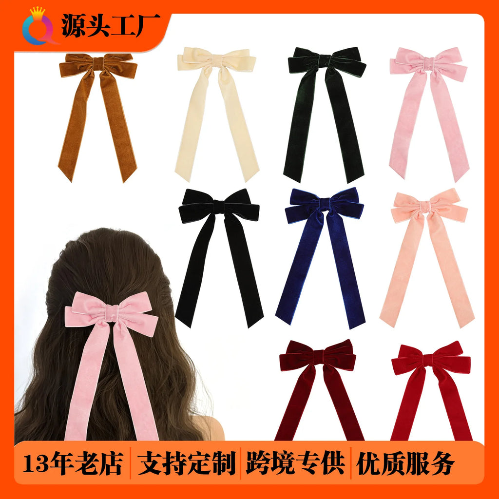 Velvet Bow Duckbill Hair Claw Clip | Volumizing Ponytail Hair Claw Clip QXL