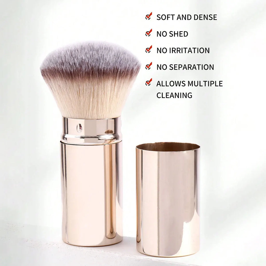 Retractable Round Makeup Brush – Blush, Powder & Foundation Retractable Makeup Brush QXL