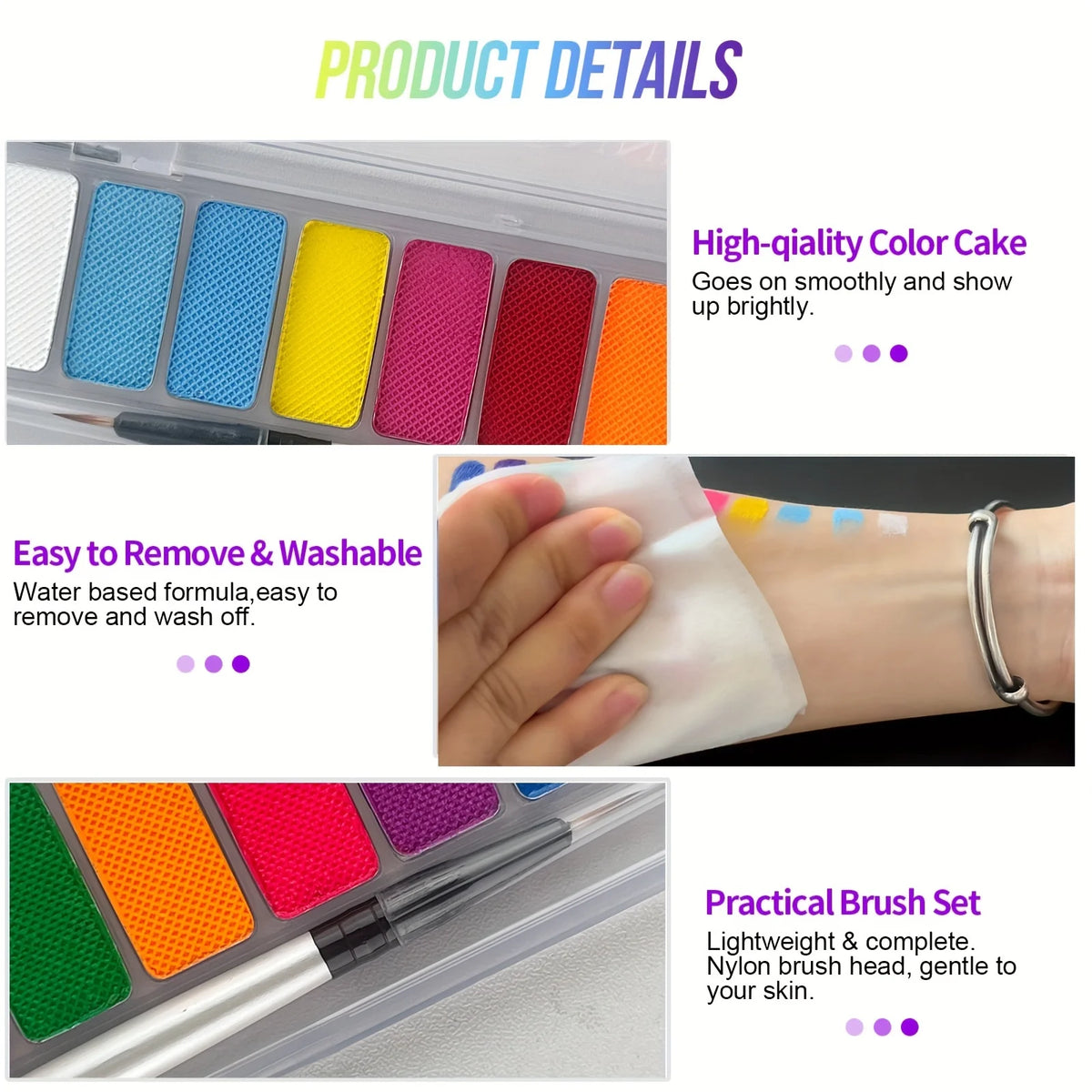 10-Color UV Neon Face & Body Paint Set | Glow Party Makeup Face & Body Paint QXL