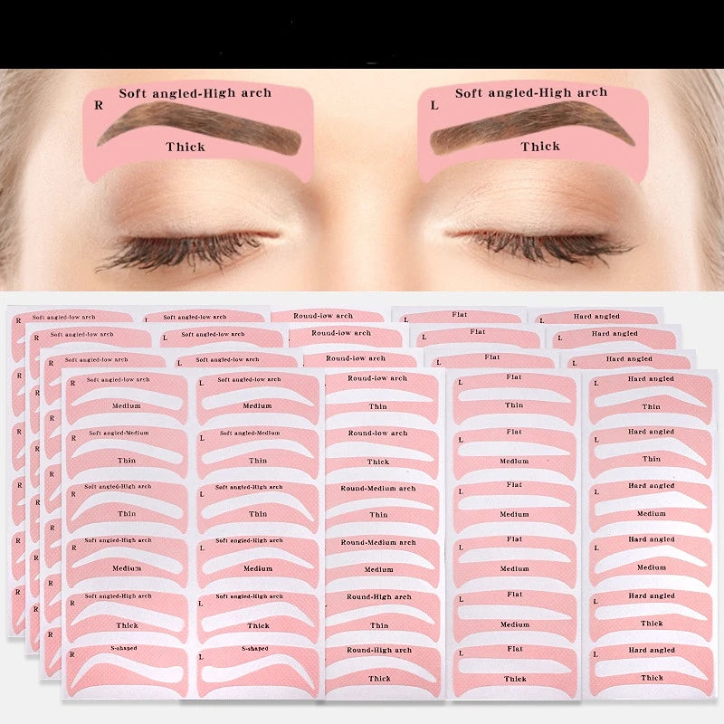 4-Sheet Reusable Eyebrow Stencils & Brow Shaping Tool Set Eyebrow Stencil Set QXL