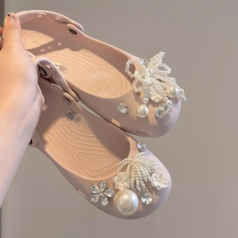Pearl Rhinestone Flower Shoe Charms Set | Ballet Shoe Decor Shoe Charms Set QXL