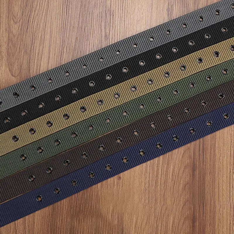 Unisex Canvas Eyelet Belt | Pin Buckle Jeans & Outdoor Belt Canvas Pin Buckle Belt QXL
