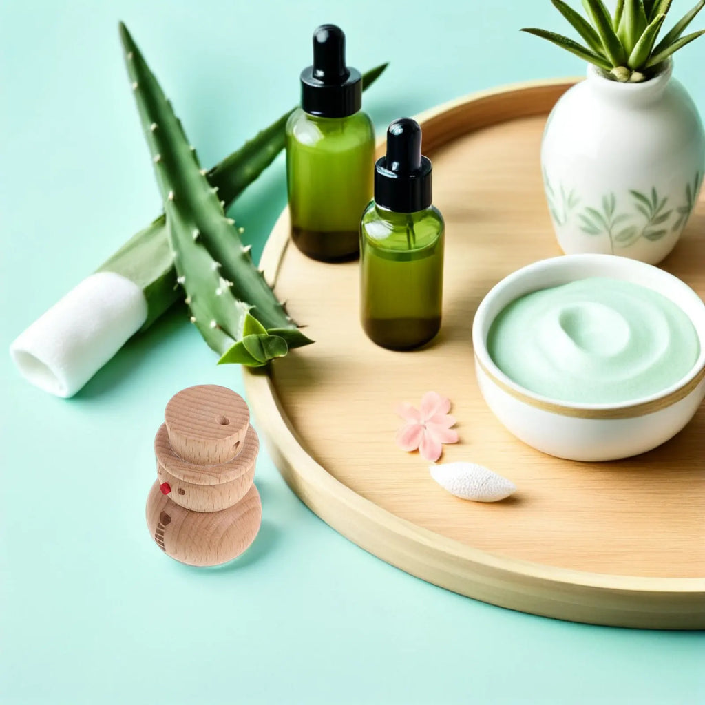 Wooden Snowman Essential Oil Roller Bottle | 2ml Diffuser Essential Oil Roller Bottle QXL