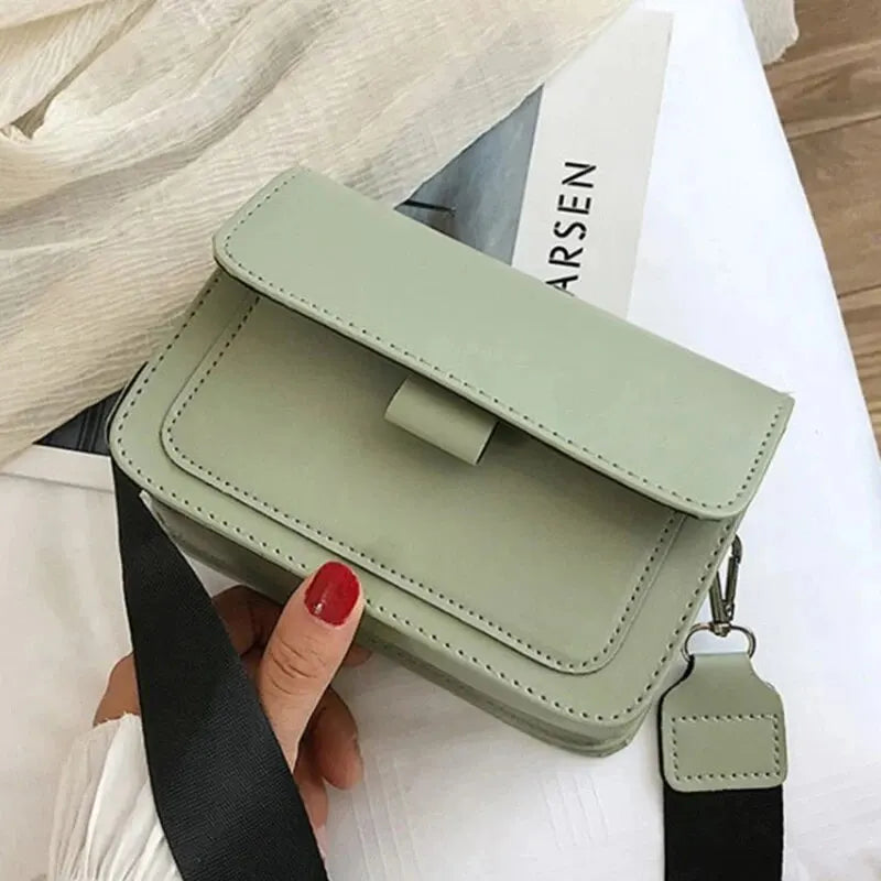 Women's PU Leather Crossbody Flap Bag | Fashion Shoulder Bag Crossbody Flap Bag QXL green