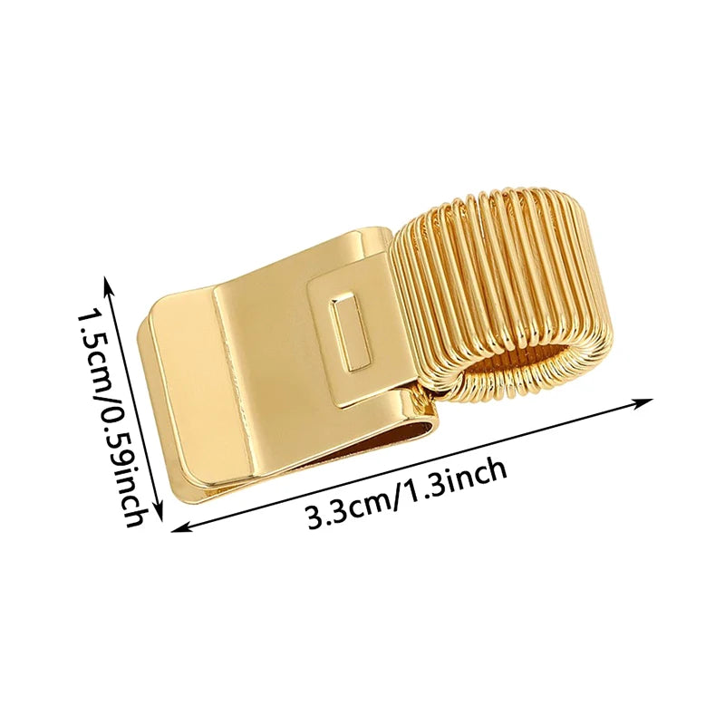Gold Retro Metal Spring Pen Clip for Notebooks & School Pen Clip Accessory QXL