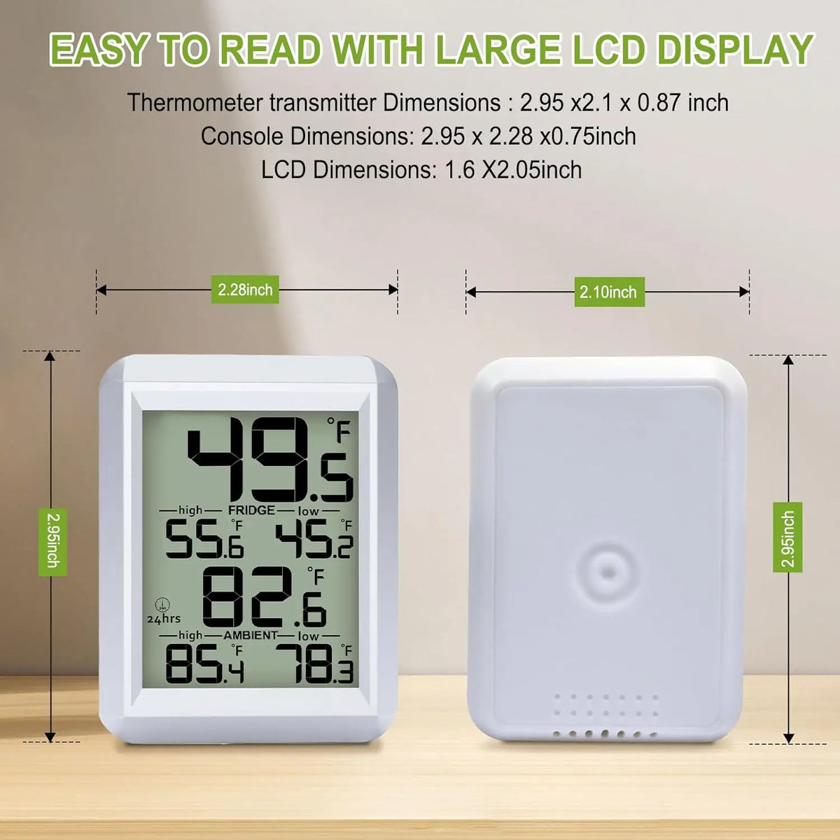 Digital Fridge Freezer Thermometer | Magnetic LCD Hygrometer Digital Thermometer Hygrometer QXL