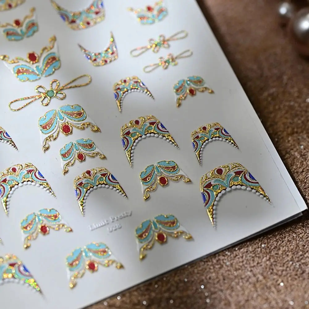 5D Baroque Gemstone Nail Stickers | Luxury Palace Nail Decals Nail Art Stickers QXL