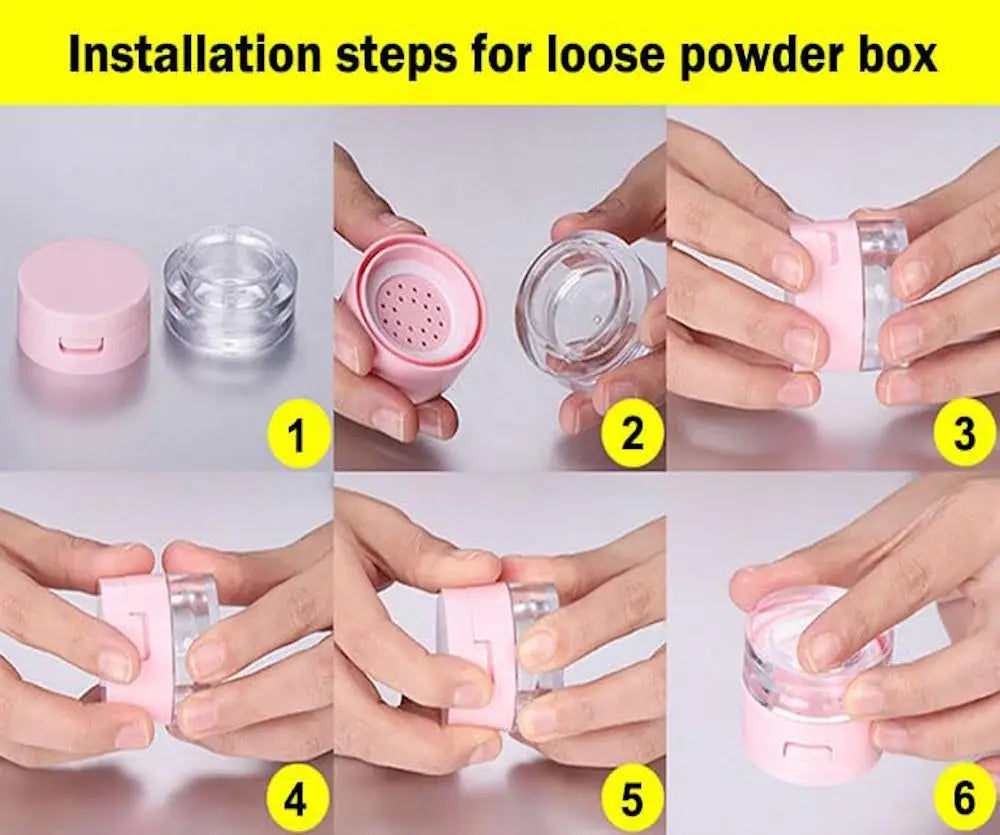 Mini Travel Powder Box with Mirror & Sifter | 3g/5g Refillable Travel Powder Compact QXL