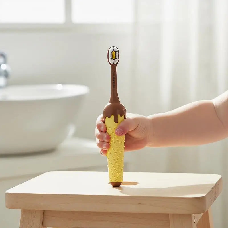 Ice Cream Toddler Toothbrush – Ultra-Soft 10000 Bristles, 0–3 Yrs Toddler Toothbrush QXL