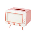 Retro TV Tissue Box Holder with Phone Stand | Desktop Decor Tissue Box Holder QXL Pink