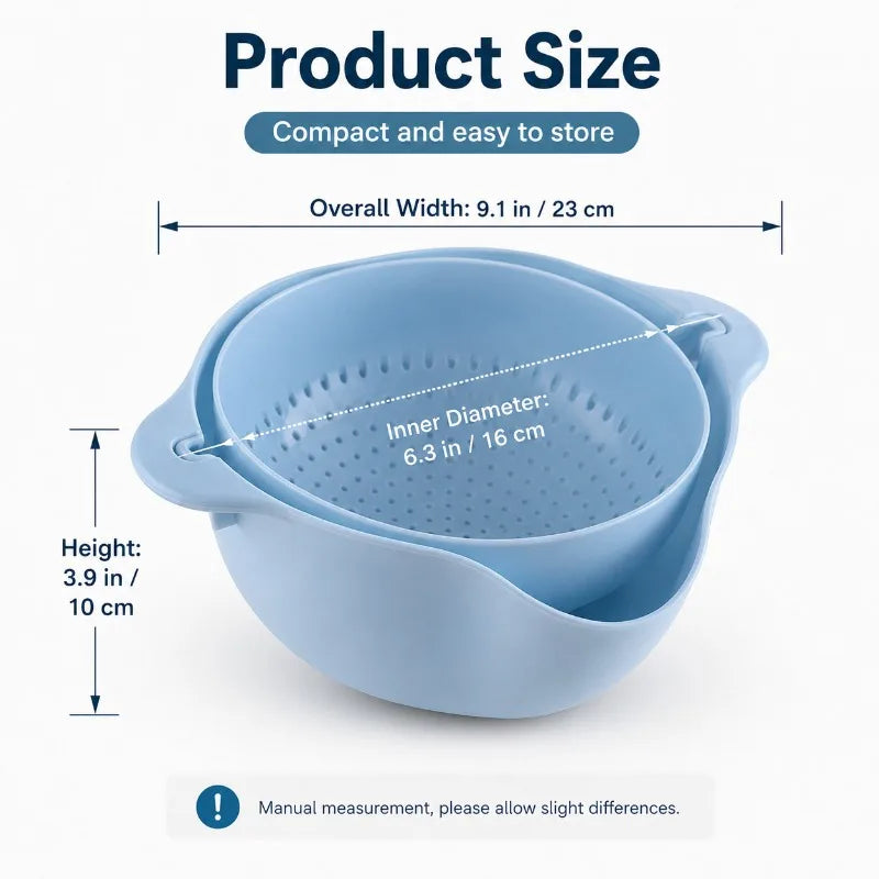 2-Layer Flip Colander Bowl | Kitchen Drain Basket Kitchen Colander Bowl QXL