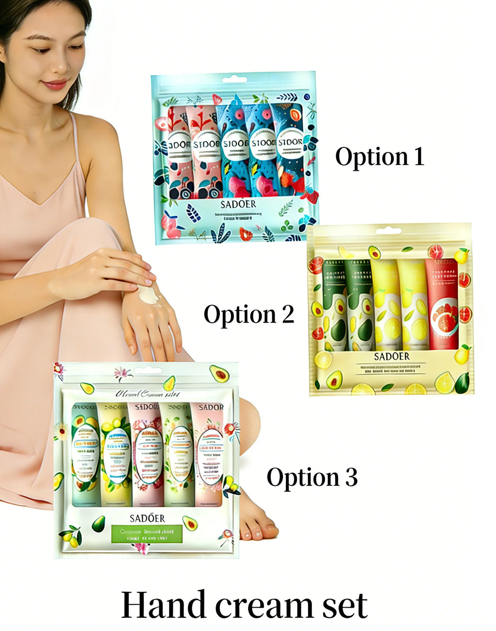 SADOER 5-Piece Travel Hand Cream Gift Set | 5 Fragrances Hand Cream Set QXL