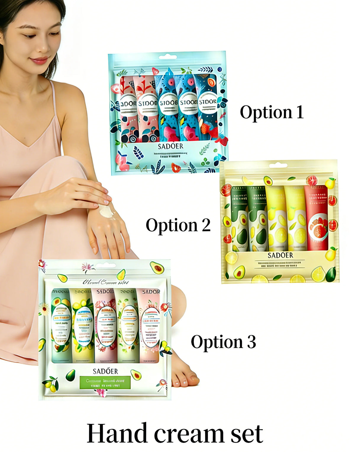 SADOER 5-Piece Travel Hand Cream Gift Set | 5 Fragrances Hand Cream Set QXL