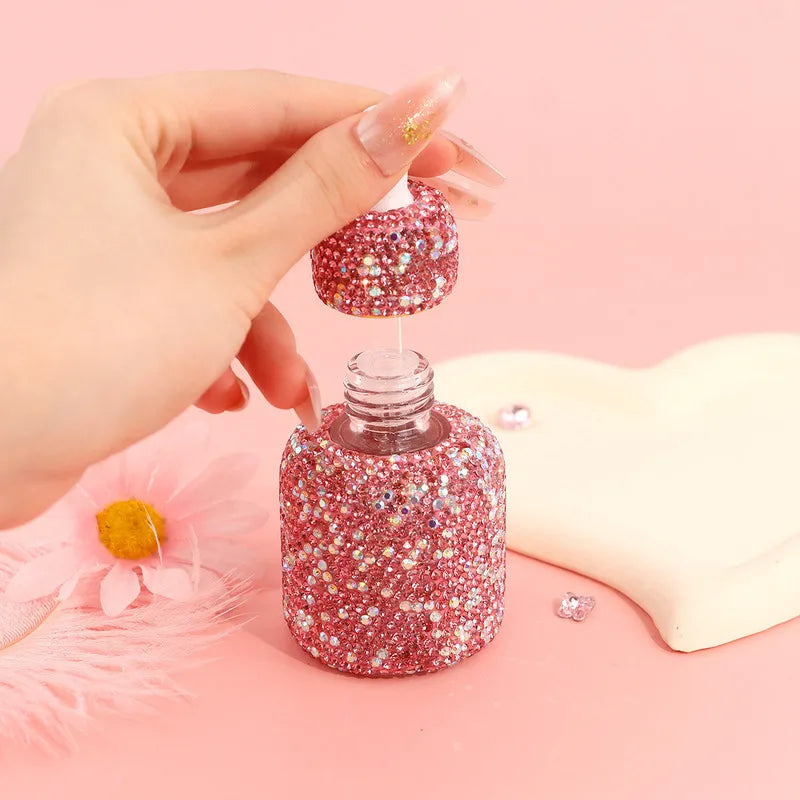 Diamond-Encrusted 30ml Glass Essential Oil Dropper Bottle Pink Essential Oil Bottle QXL pink