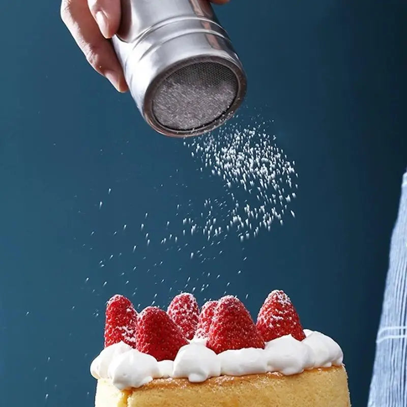 Stainless Steel Fine Mesh Powder Duster with Cover | Barista Powder Duster Shaker QXL