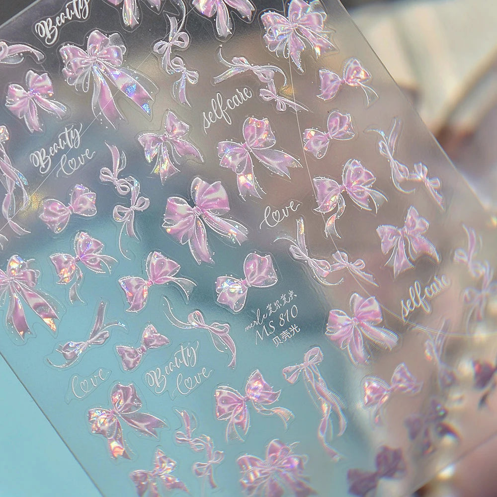 5D Bowknot Silk Ribbon Self-Adhesive Nail Art Stickers & Decals Nail Art Stickers QXL MS810
